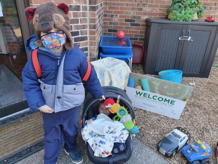 Max and Mark getting dropped off on Mark's first day at Cadence Academy
