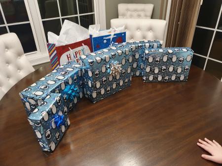 Max's haul of presents