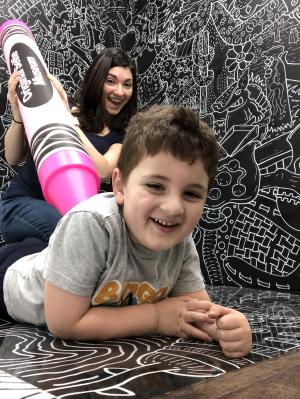 Tyren and Max at the selfie museum