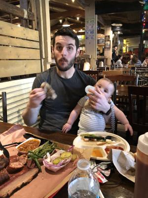 Paul and Mark enjoying the barbecue