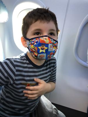 Max earns his wings on the flight home