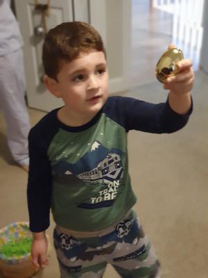 Max finds a golden egg!