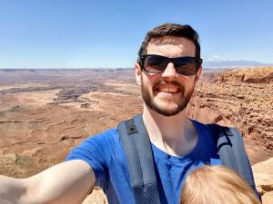 Paul and Mark hiking in Canyonlands