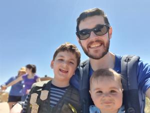 Paul with Max and Mark at Canyonlands National Park