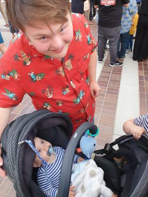 Mark and Luke at Caroline's graduation
