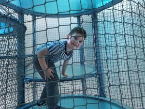 Max climbing the tower