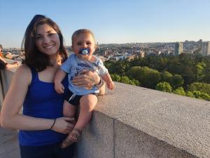 Tyren and Mark at the Royal Palace overlooking Madrid