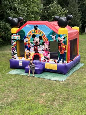 The bounce house came the day before, and Max made sure to take full advantage of it!