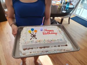 Cake #2 was an ice cream cake, but we *may* have forgotten about it after we took it out to defrost... Still good, though!