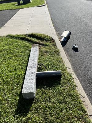 Perils of driving your own truck: no one to blame when the driver accidentally knocks over the mailbox