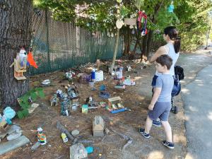 Elf Land — a small collection of toys along the Somerville Community Path