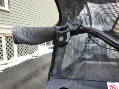The blinker controls installed on the handlebars